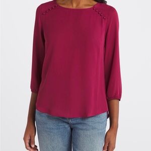 Women's Burgundy Blouse- Medium